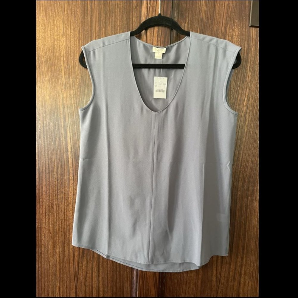 J.Crew Cap Sleeve Gray Shell - Size 2 New With Tags